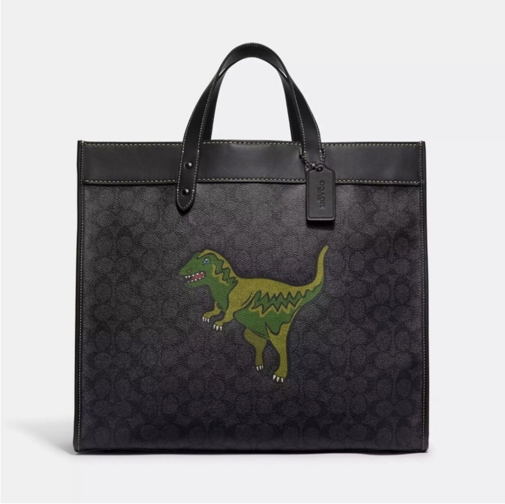 Coach Field Tote 40 signature with Rexy